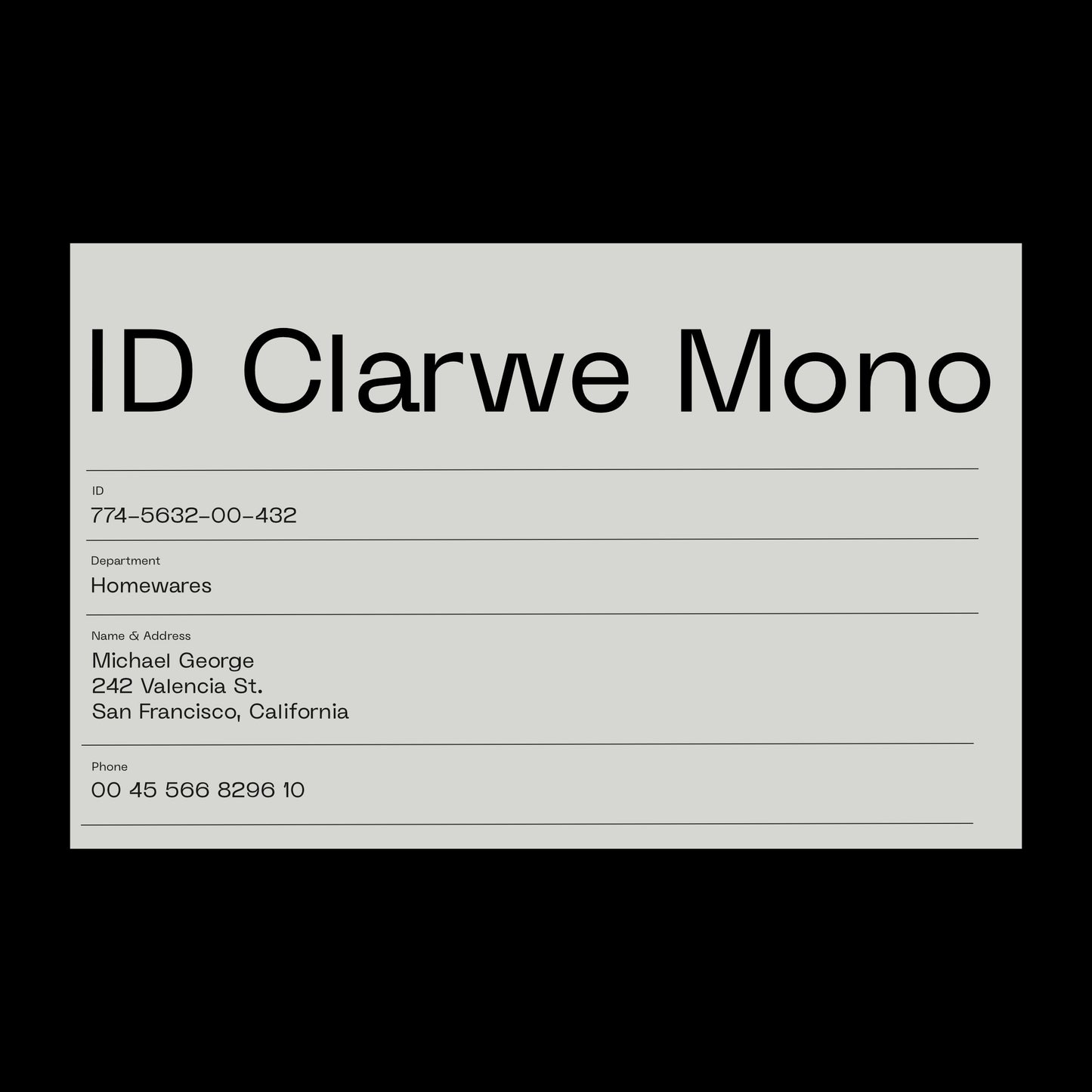 ID Clarwe Mono